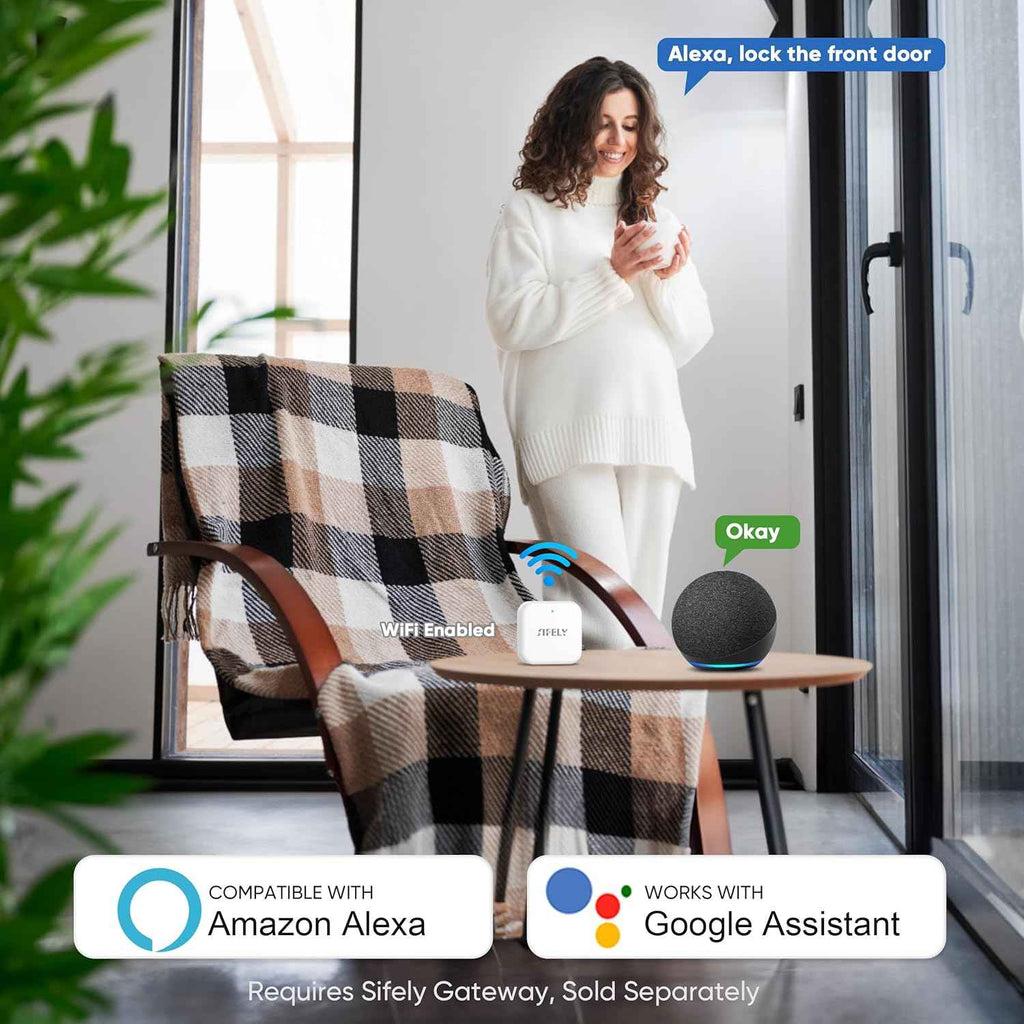 August Smart Lock with Handle & Keypad - Keyless Entry & Remote Access for Home, Kids & Rentals, DIY Install, Alexa & Google Compatible