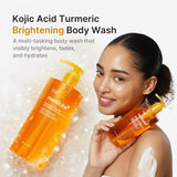 medicube Kojic Acid Turmeric Brightening Body Wash | Gentle Shower Gel for Uneven Skin | Niacinamide, Vitamin C, AHA/BHA | Deep Cleansing, Hydrating Formula | Easy and Effective, 13.52 fl.oz
