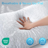 QUTOOL Cooling Pillow for Sleeping, CertiPLR-US Shredded Memory Foam Queen Pillows Set of 2, Cool Pillow for Hot Sleepers Adjustable Firm Pillow for Side, Back, Stomach Sleepers Soft Yet Support,White