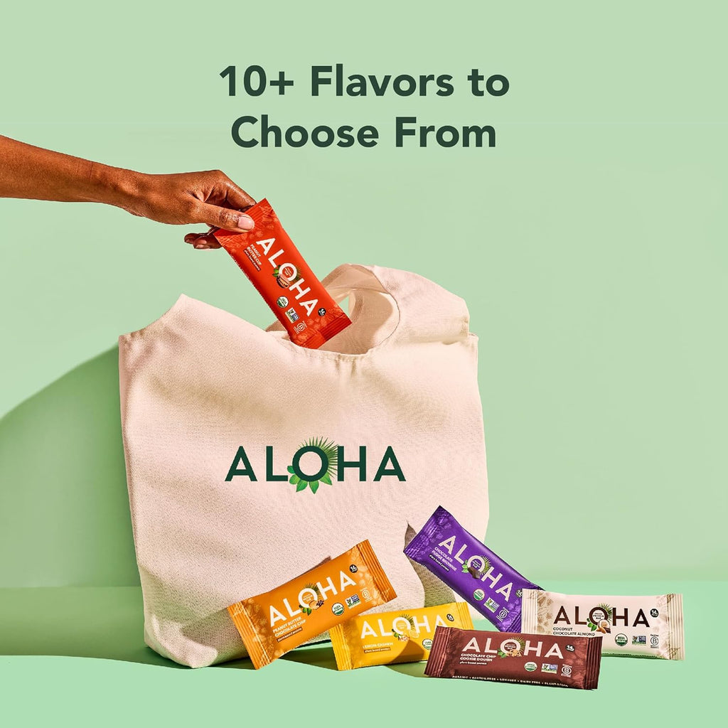 Aloha organic peanut butter cup protein bars 12-pack vegan low sugar gluten-free non-gmo