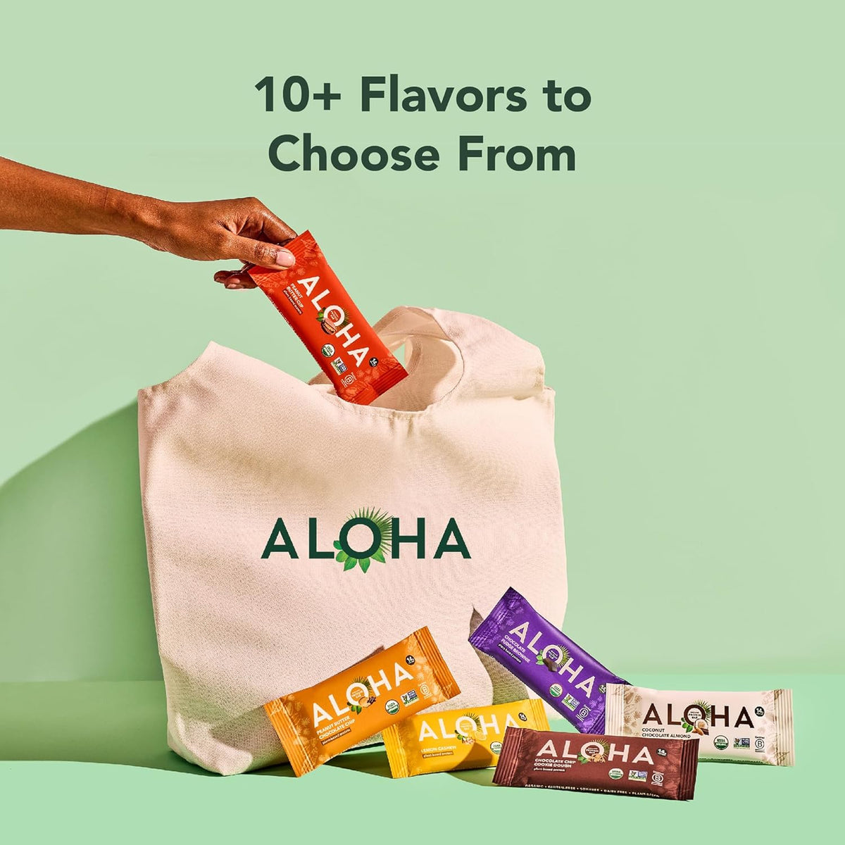 Aloha organic peanut butter cup protein bars 12-pack vegan low sugar gluten-free non-gmo