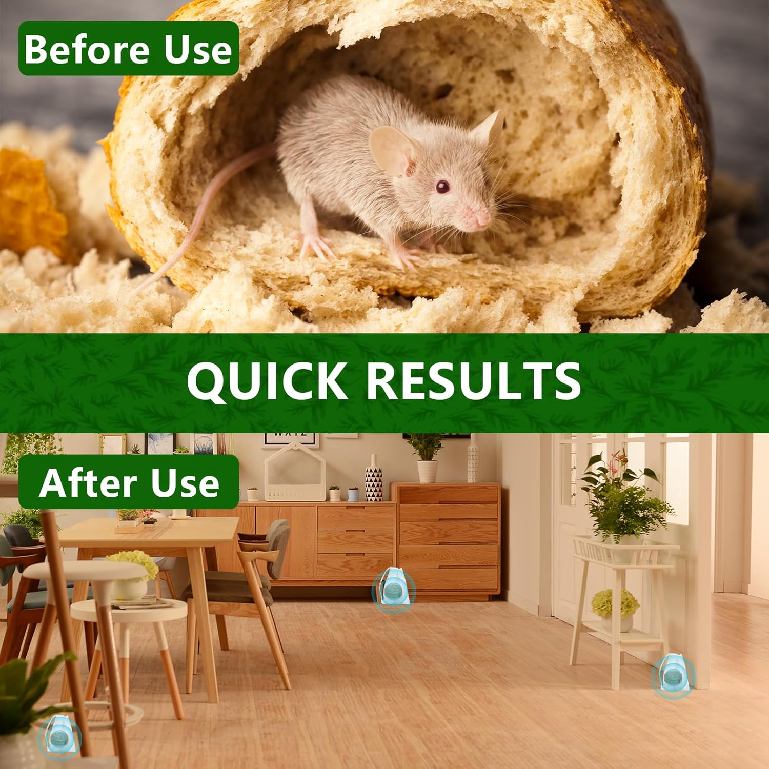 Mouse Rodent Repellent, 24 Pack Peppermint Lemon Oil Mice Repellent for Squirrel Rats Spider Pests, Natural Deterrent for Kitchen, Warehouse, Car, Indoor, Outdoor, Safe for Pets & Family