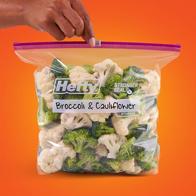 Hefty Slider Kitchen Storage Bags, Gallon Size, 66 Count