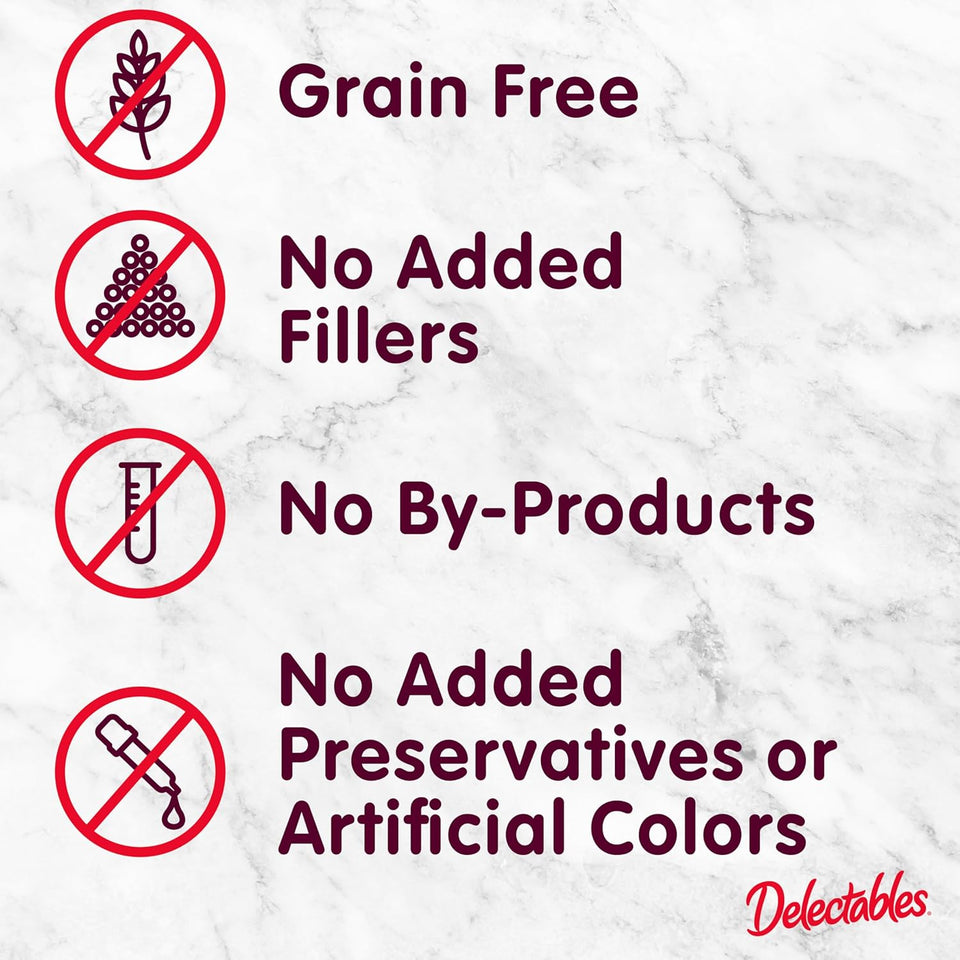 Delectables Squeeze Up Variety Pack, Creamy Squeezable PLree, Lickable Wet Cat Treats, Grain Free, No Added Fillers, No By-Products, No Added Preservatives, 0.5 Ounces Tube, 54 Tubes Total