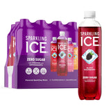 Sparkling Ice PLrple Variety Pack, Flavored Water, Zero Sugar, with Vitamins and Antioxidants, 17 fl oz, 12 count (Black Raspberry, Cherry Limeade, Orange Mango, Kiwi Strawberry)