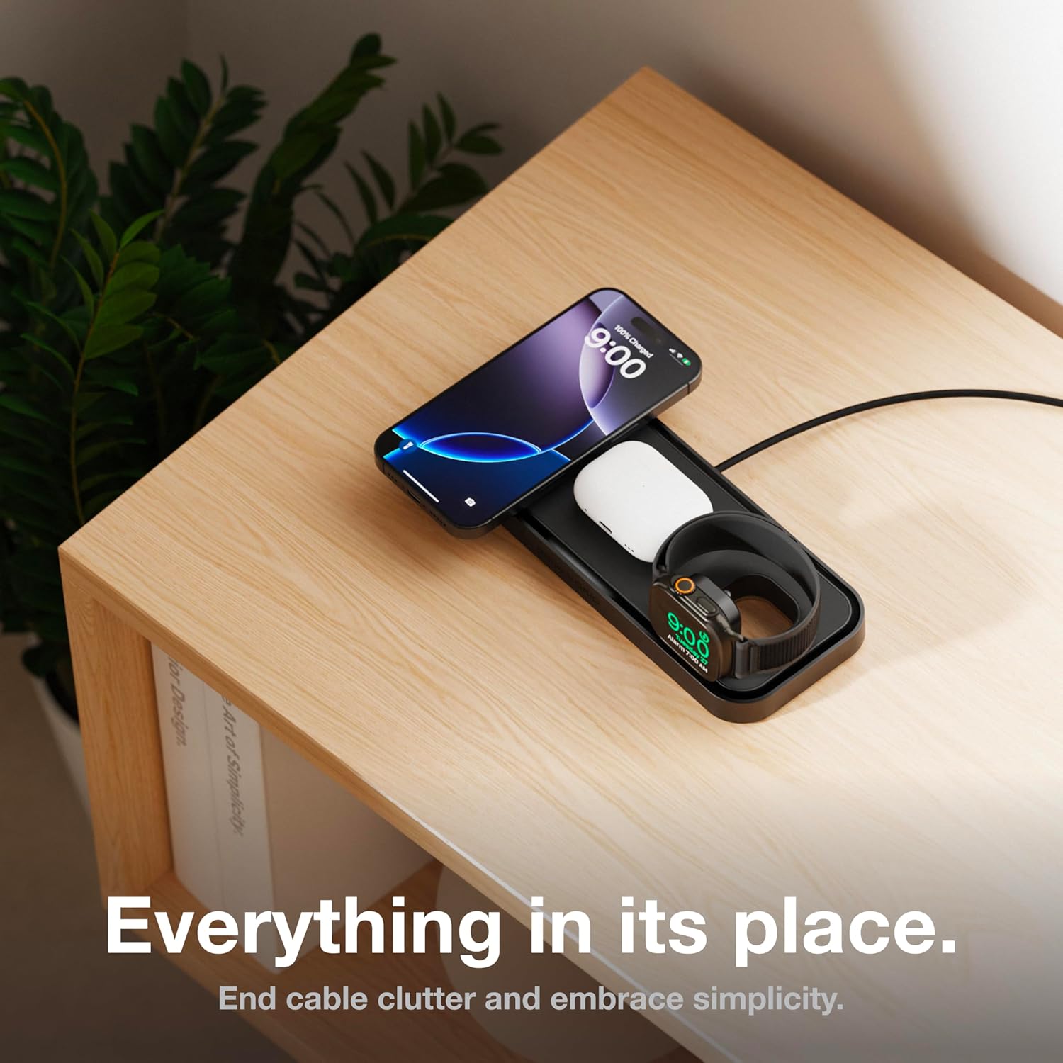 NOCO XGrid XDP3: 3-in-1 Wireless Charging Pad – Charging Station for iPhone, Apple Watch, and AirPods – MagSafe Compatible, Qi2 Certified – Includes 45W USB-C Wall Charger and 6.5-Foot USB-C Cable