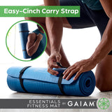 Gaiam Yoga Mat, Pilates & Exercise Mat, Thick 2/5" (10mm) Workout Mat with Easy-Cinch Carrying Strap for Home & Gym Workouts