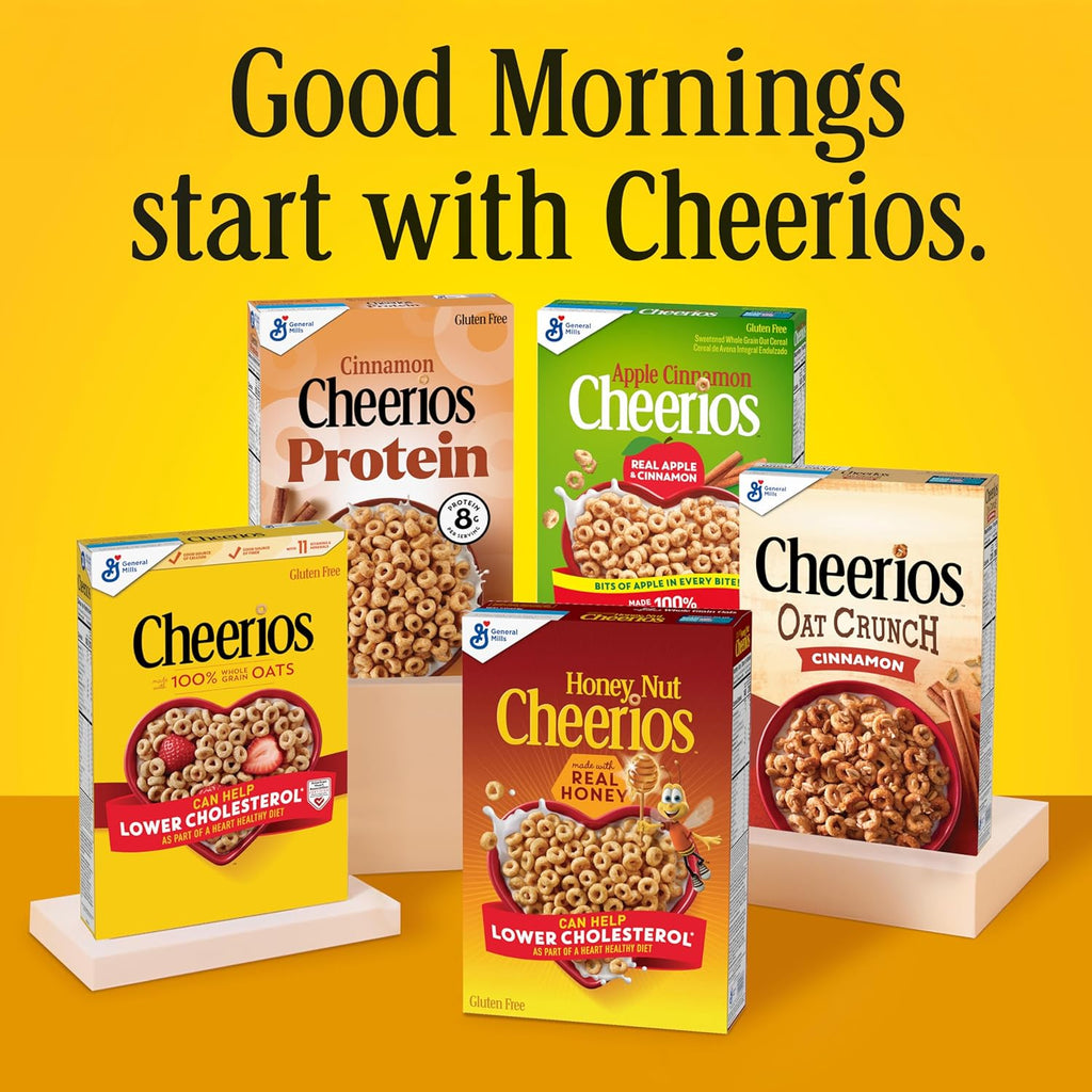Apple Cinnamon Cheerios Family Size Heart Healthy Gluten Free Oat Cereal 19 oz