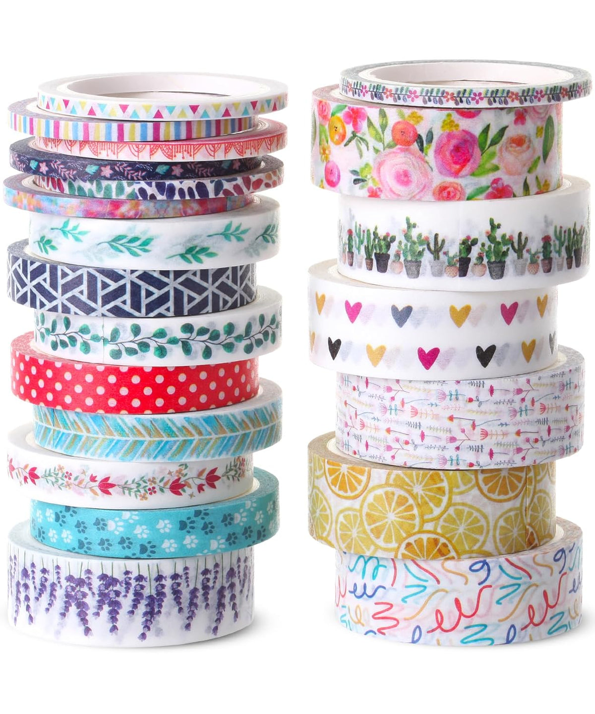 Mr. Pen- Washi Tape Set, 21 Rolls, Assorted Sizes, Floral Washi Tape for Journaling