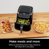 Ninja Air Fryer with Air Crisp | 5 QT Capacity fits up to 4lbs of Fries | 4-in-1 Pro Air Fry, Roast, Reheat, Dehydrate | 400°F Max Temp | 1750 Watts | W/Nonstick Basket & Crisper Plate | Grey | AF141