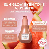 Glow Recipe Hue Drops Bronzing Drops, Tinted Face Serum, Glow Primer + Liquid Highlighter, Niacinamide + Hyaluronic Acid, Radiant Warm Glow, Sunglow (40ml)