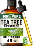 100% Pure Tea Tree Oil - 4 Fl Oz Tea Tree Essential Oil for Hair, Skin, Diffuser, Aromatherapy & DIY Soap Making Scent