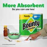 Bounty Quick Size Paper Towels, White, 8 Family Rolls, Fast Absorption and Convenient Everyday Cleanup