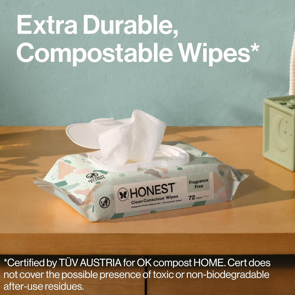 The Honest Company Hypoallergenic Multi-Use Baby Wipes for Sensitive Skin, Geo Mood, 288 Count