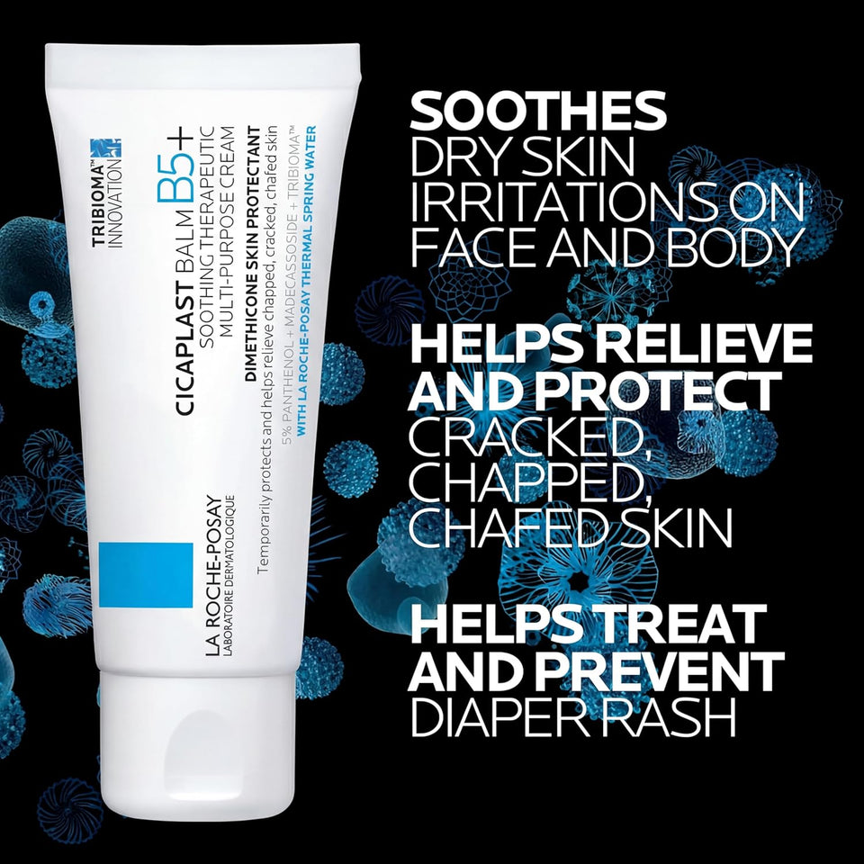 La Roche-Posay Cicaplast Balm B5, Healing Ointment and Soothing Therapeutic Multi PLrpose Cream for Dry & Irritated Skin, Body and Hand Balm, Baby Safe, Fragrance Free