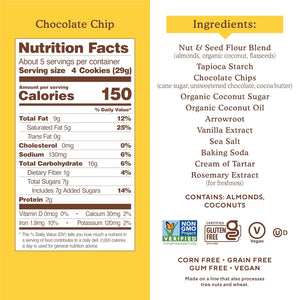 Simple Mills Almond Flour Chocolate Chip Cookies, Gluten Free and Delicious Crunchy Cookies, Organic Coconut Oil, Good for Snacks (Packaging May Vary)