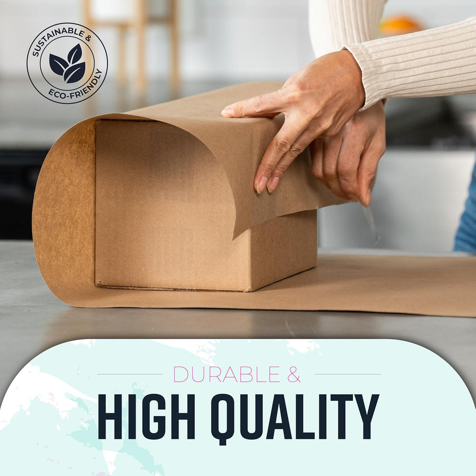 Large Brown Kraft Paper Roll - 36" x 1200" (100 ft) - Made in USA - Ideal for Gift Wrapping, Packing, Moving, Postal, Shipping, Parcel, Wall Art, Crafts, Bulletin Boards, Floor Cover or Table Runner