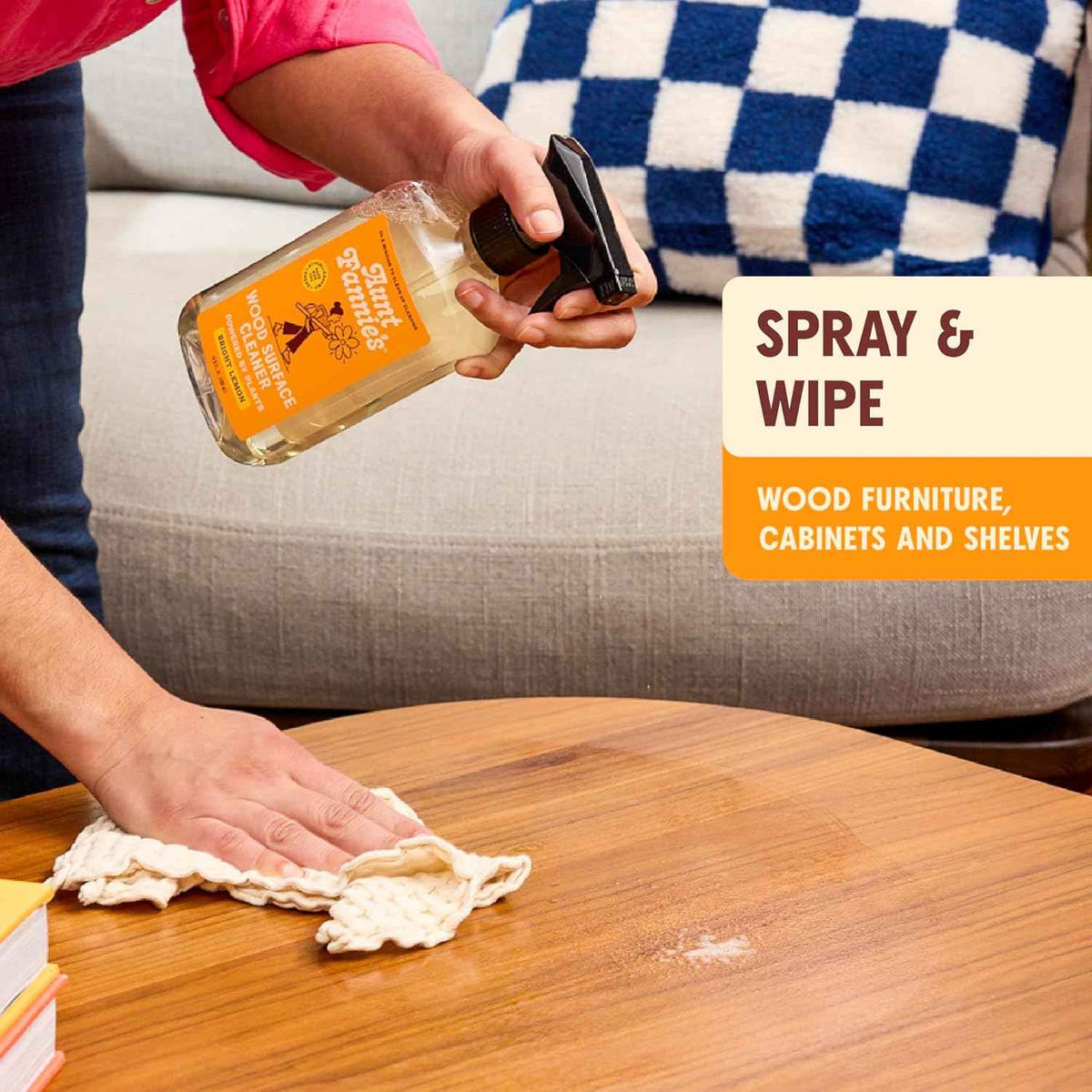 Aunt Fannie's All-Purpose Wood Spray Cleaner: No-Wax Formula, Lemon Scent, 16.9 Ounces