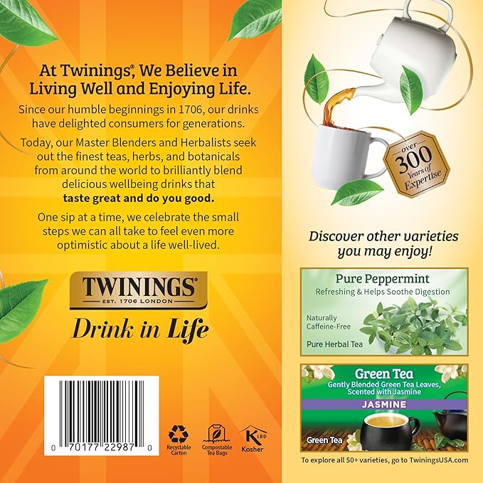 Twinings of London Flavoured Herbal Tea Lemon & Ginger 100 pckts - Cart Shape