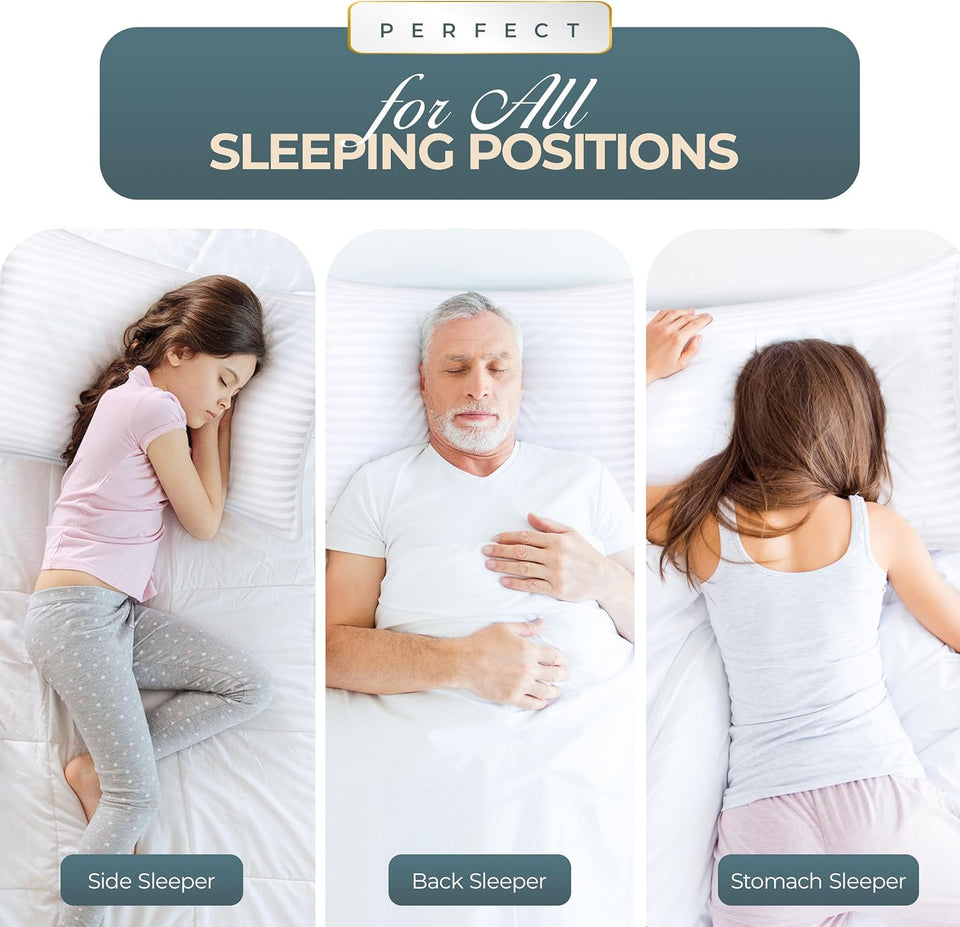 Utopia Bedding Bed Pillows for Sleeping Queen Size (White), Set of 2, Down Alternative Pillow for Sleeping, Cooling Hotel Quality Pillow Set for Back, Stomach or Side Sleepers