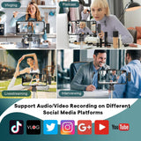 Wireless Mini Lavalier Microphone 2-Pack – Universal USB-C & Lightning Lapel Mic for iPhone 17/16/Android, 70ft Range Noise-Reduction Mic for YouTube, TikTok, and Vlogging