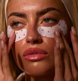 + Lux Unfiltered Iced Latte Cooling Under Eye Patches - Anti-Slip Caffeine Infused Korean Eye Mask - Reduces Puffiness, Brightens & Hydrates - Niacinamide & Hyaluronic Acid - Vegan - 10 Pairs