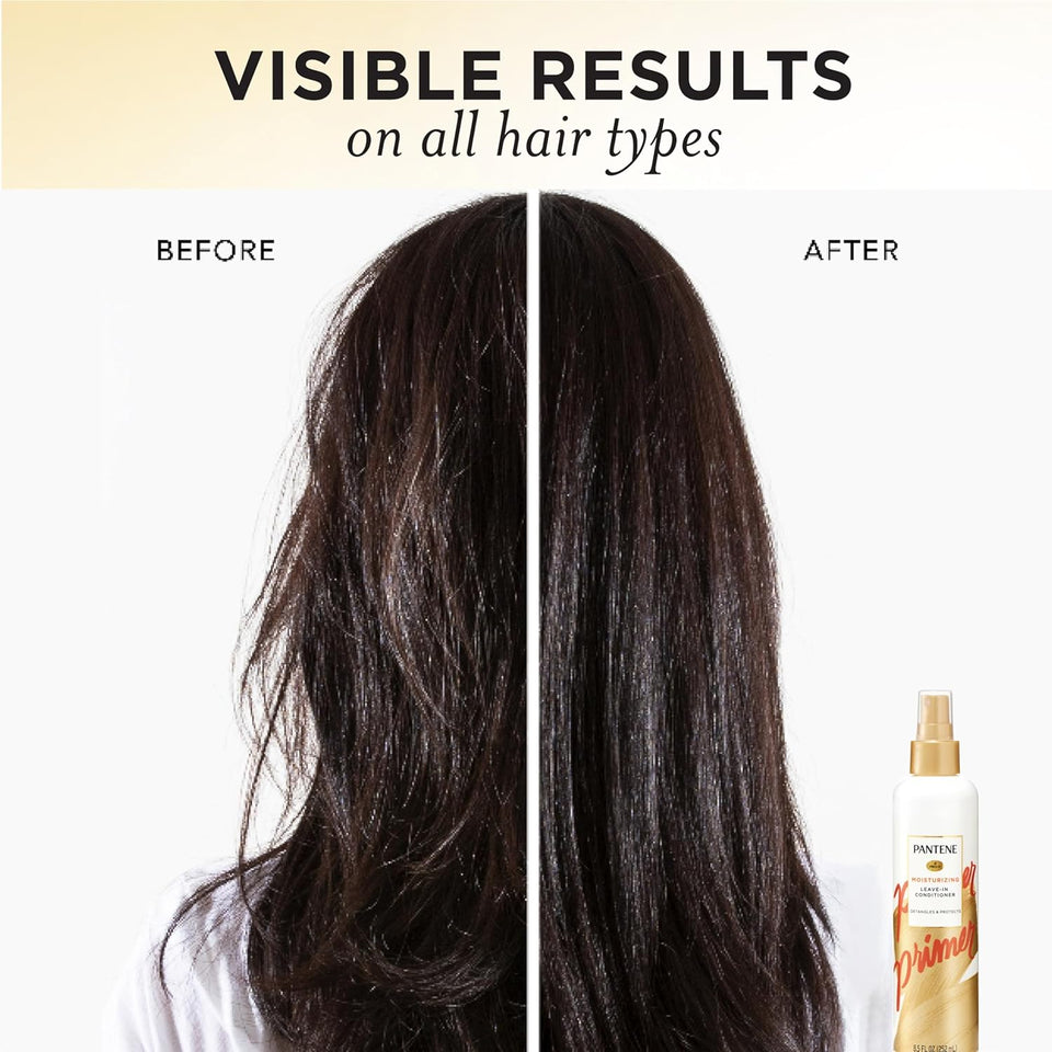 Pantene Conditioning Detangler Spray, Pro-V Repair & Protect, Nutrient Boost for Damaged Hair, Antioxidant Enriched, Leave-In Conditioner, Smooth & Shine, Sulfate-Free, 8.5 Fl Oz, 3 Pack