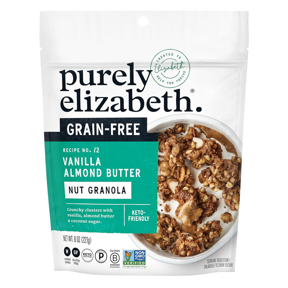 PLrely Elizabeth, Granola Vanilla Almond Butter MCT Grain Free, 8 Ounce
