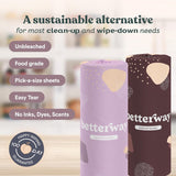 Betterway Bamboo Natural Brown Paper Towels, 8 Rolls, 2-Ply, 110 Sheets Each, Plastic-Free Disposable Kitchen Towels