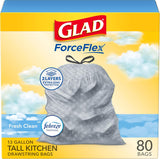Glad ForceFlex Tall Kitchen Trash Bags, 13 Gallon, Gain Fresh Clean, 40 Count (Package May Vary) - PureLivingMart