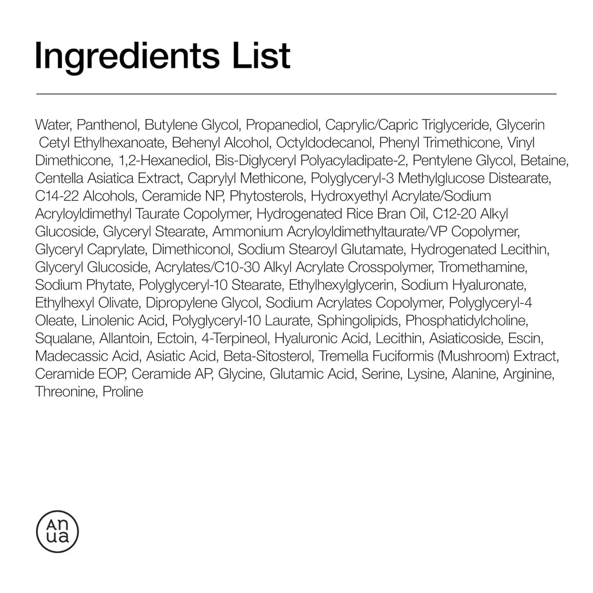 anua 3 ceramide panthenol hydrating face moisturizer 100ml non comedogenic korean skincare