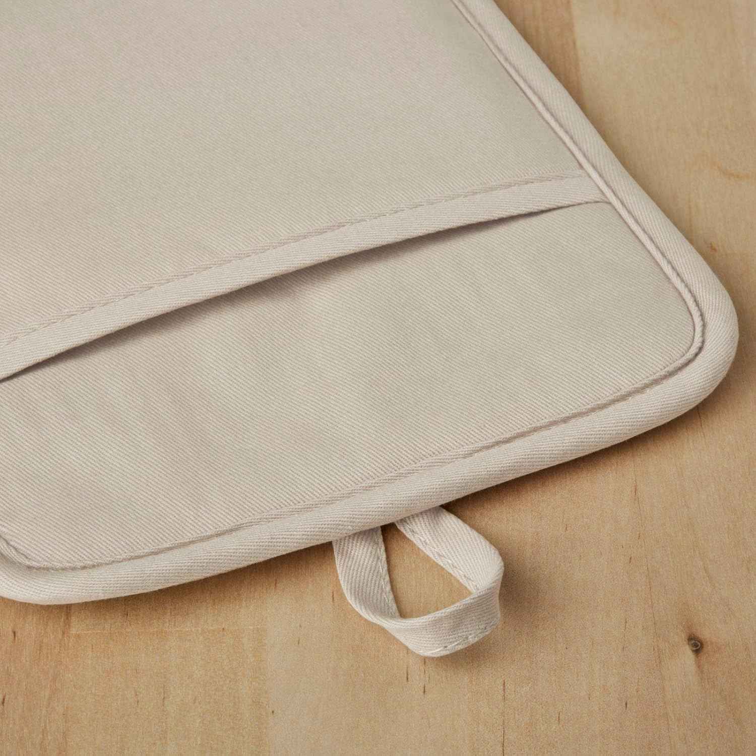 KitchenAid Ribbed Soft Silicone Pot Holder 2-Pack Set, Milkshake Tan, 7"x9"