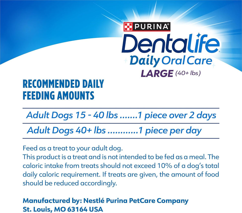 PLrina DentaLife Made in USA Facilities Large Dog Dental Chews, Daily - 18 ct. Pouch