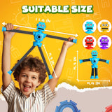 Robot Sensory Travel Roadtrip Toys 4Pcs for Toddlers Kid Boy Year Old Ages 3 4 5 6 7 8 9,Airplane Activities Suction Autism Pop Tube Fidget Toys Autistic Stocking Easter Basket Stuffer Valentine Gift