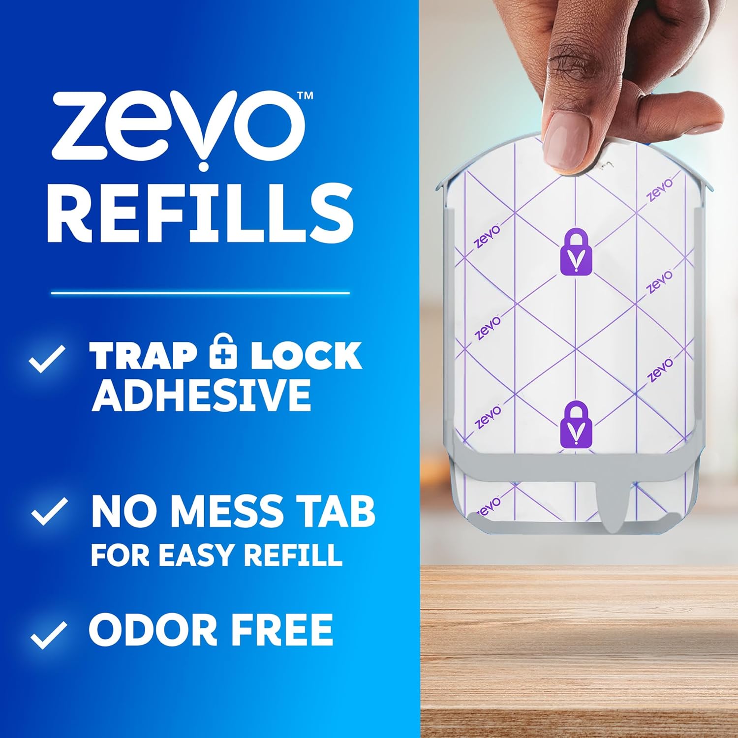 Zevo Flying Insect Trap Official Refill Cartridges - Fits Both Zevo Trap & MAX Indoor Fly Trap - Authentic Trap+Lock Technology to Catch Gnats, House & Fruit Flies (6 Official Refill Cartridges)