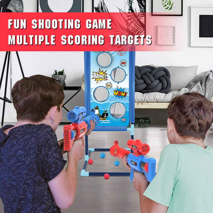 YEEBAY Shooting Game Toy for Age 6, 7, 8,9,10+ Years Old Kids, Boys - 2pk Air Guns & Shooting Target & 24 Foam Balls - Ideal Gift - Compatible with Toy Guns