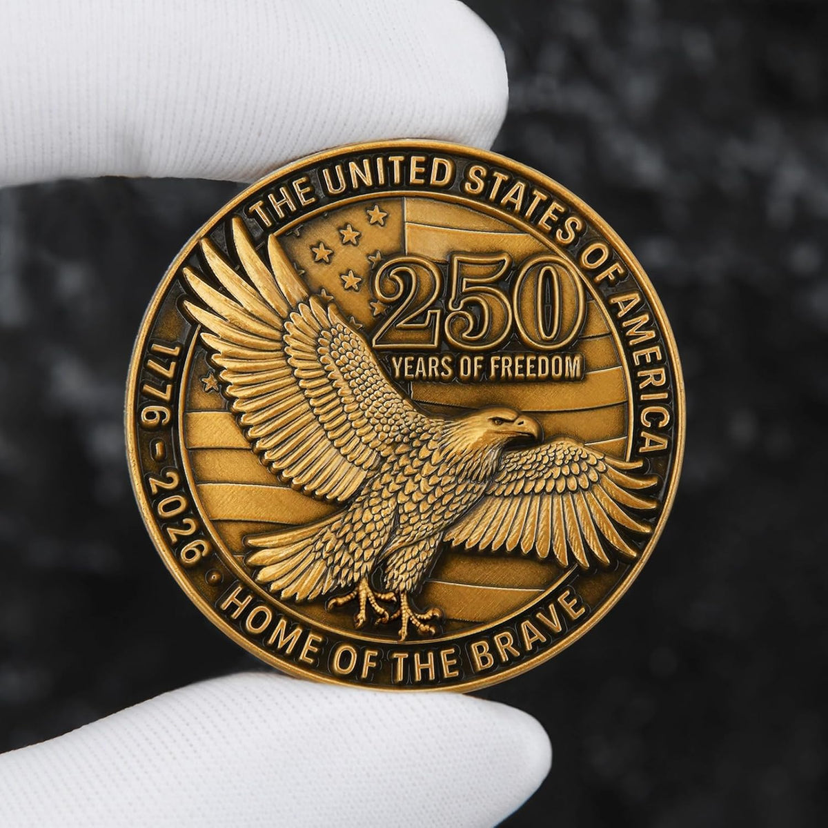 USA 250th Anniversary Commemorative Zinc Alloy Coin - United States of America Liberty & Courage 1776-2026
