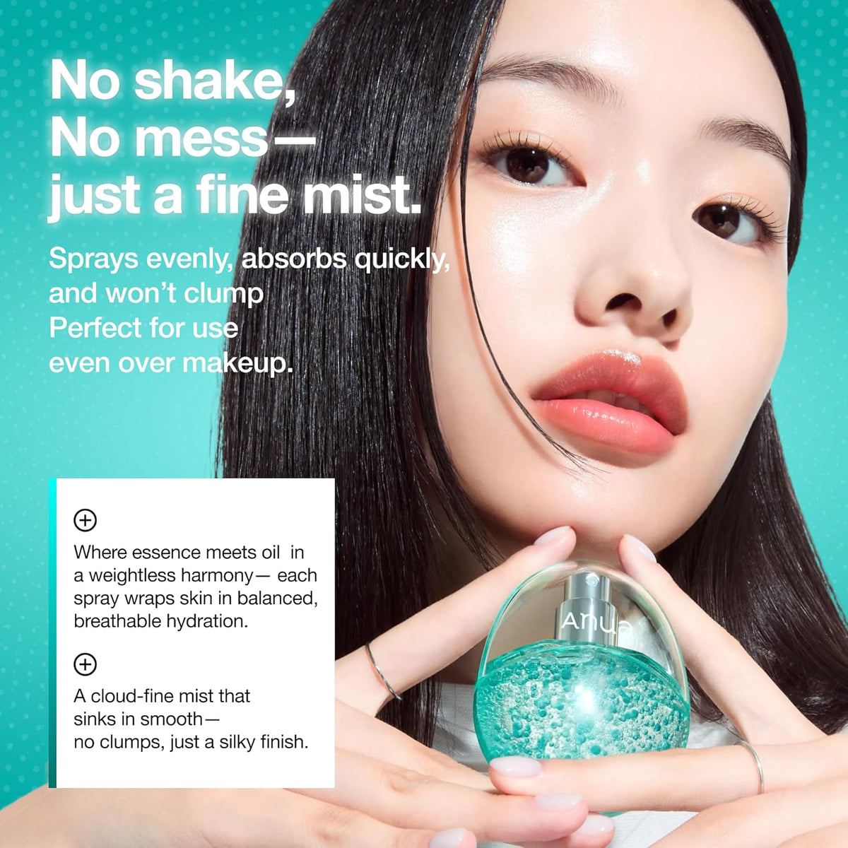 ANUA PDRN Collagen Glow Facial Serum Spray, Hydrating Face Mist, Hyaluronic Acid, dewy glass finish, All Skin Types, Instant Plumping Hydration, Firming Care, Korean Skincare, 1.01 fl oz