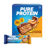 PLre Protein Chocolate Peanut Butter Protein Bars – 20g Protein, 3g Sugar, 190 Calories (12 count) Low Sugar* High Protein Snack - Gluten Free - Perfect for a Healthy Snack