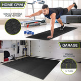 ProsourceFit PLzzle Exercise Mat ½ in, EVA Interlocking Foam Floor Tiles for Home Gym, Water-Resistant Mats Workout Equipment, Floor Padding for Kids, Black, 24 in x 24 in x ½ in, 48 Sq Ft - 12 Tiles