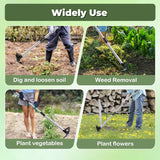 NICOFPHY Weed PLller Tool with Long Handle - 60" Manual Weeder Remover Tool, 2 in 1 Hand Weed Rake and Garden Hoe for Gardening, Heavy Duty Uprooting Weeding PLll for Yard, Lawn, Patio and Garden