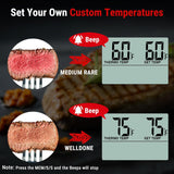 TempPro TP16 Large LCD Digital Cooking Food Meat Thermometer for Smoker Oven Kitchen BBQ Grill Thermometer Clock Timer with Stainless Steel Temperature Probe(Previously ThermoPro)
