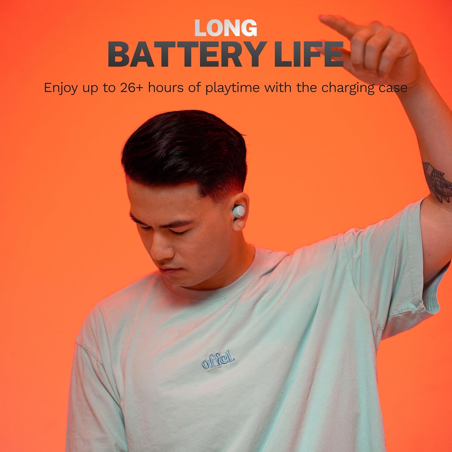 JLab Go Air Pop+, True Wireless Earbuds, Bluetooth Earbuds with Microphone, Dual Connect, EQ3 Sound, Mint Green