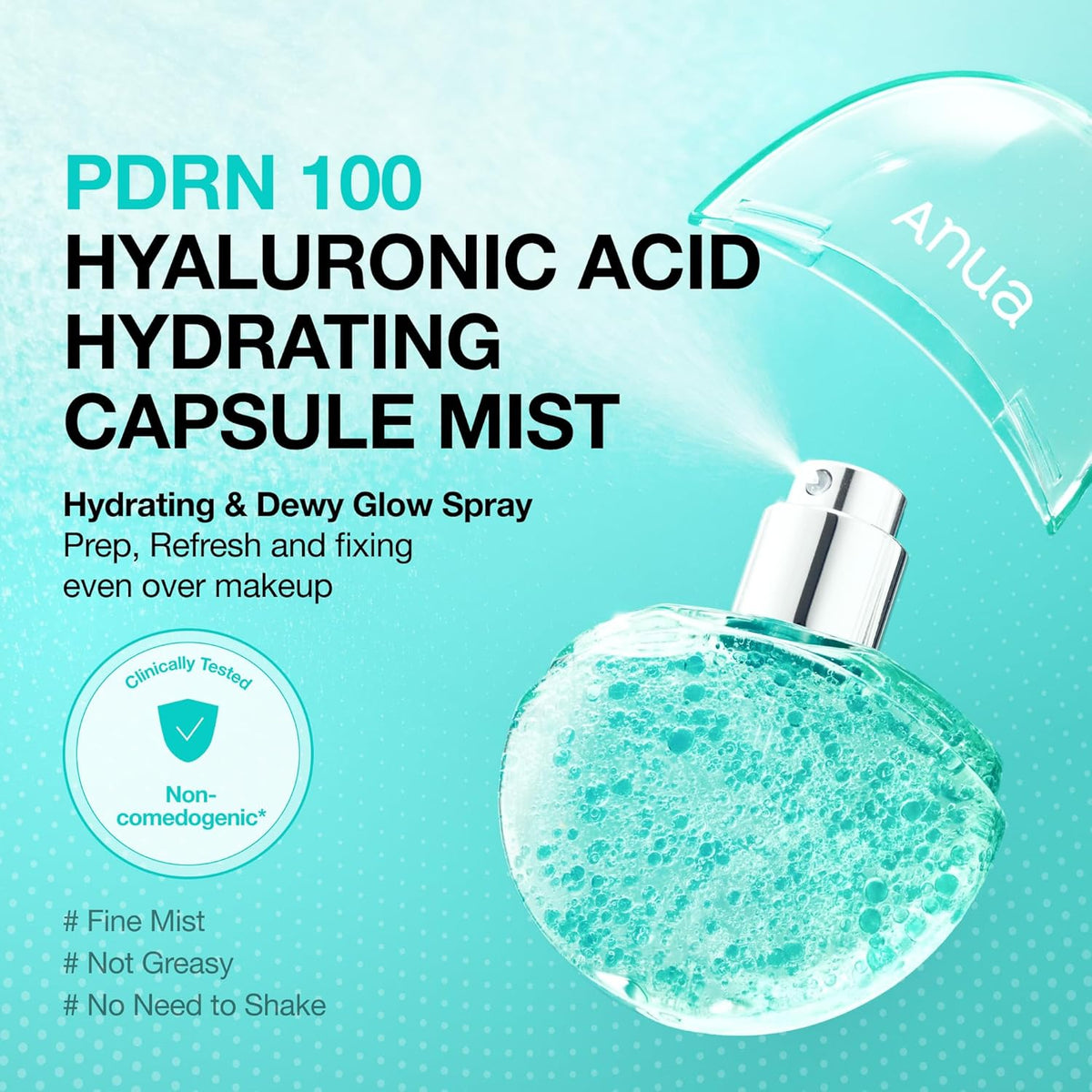 ANUA PDRN Collagen Glow Facial Serum Spray, Hydrating Face Mist, Hyaluronic Acid, dewy glass finish, All Skin Types, Instant Plumping Hydration, Firming Care, Korean Skincare, 1.01 fl oz