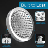 SparkPod Shower Head - High Pressure Rain - Premium Quality Luxury Design - Easy Clean Adjustable Replacement for Your Bathroom Shower Heads (Luxury Polished Chrome, 6 Inch Round)