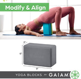 Gaiam Yoga Block - Supportive Latex-Free Eva Foam - Soft Non-Slip Surface with Beveled Edges for Yoga, Pilates, Meditation