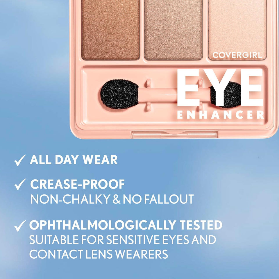 Covergirl Eye Enhancer, Sweet Plum, Eyeshadow Trio, Easy to Wear, Clean & Vegan, Talc-Free, Matte & Shimmer Finishes, Smudge-Proof, 0.14oz