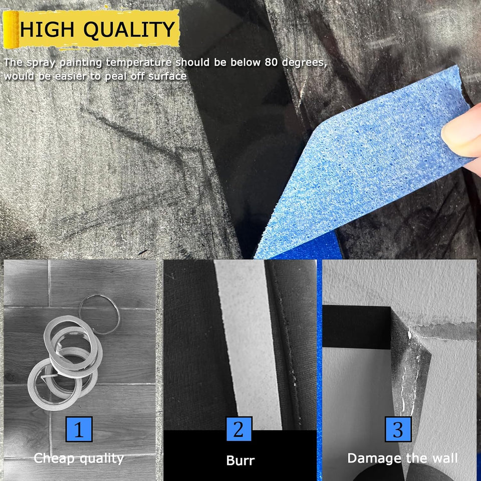 4 Rolls Premium Painters Tape, Blue Tape, Masking Tape, Paint Tape for Multi-PLrpose, Painting, Painter's, DIY Crafts Arts (88yd =0.94IN*22yd*4) Decoration Labeling No Residue, Easy Removal
