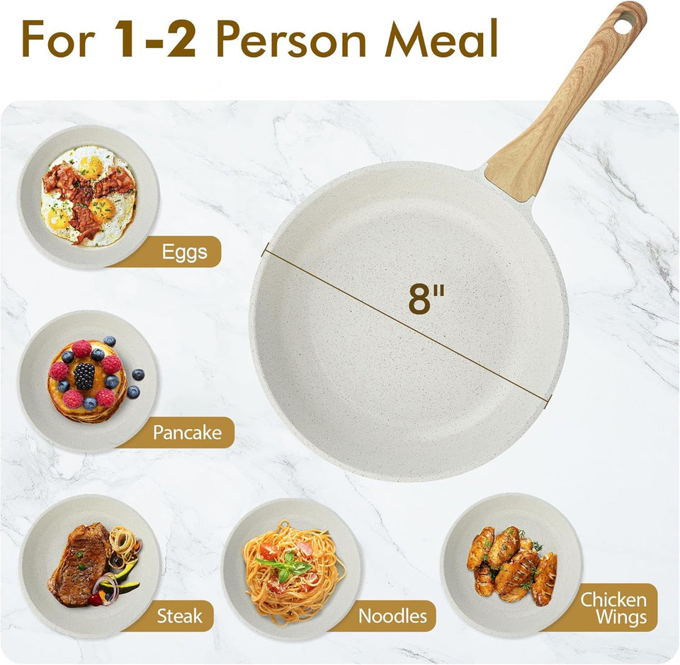 Sensarte nonstick ceramic 8-inch skillet for eggs, omelets, induction compatible