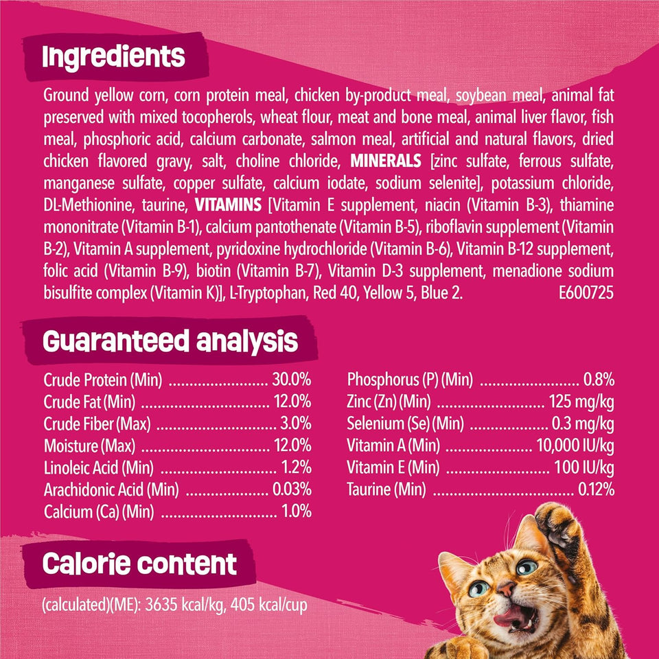 PLrina Friskies Gravy Swirlers With Flavors of Chicken, Salmon and Gravy Dry Cat Food - 3.15 lb. Bag